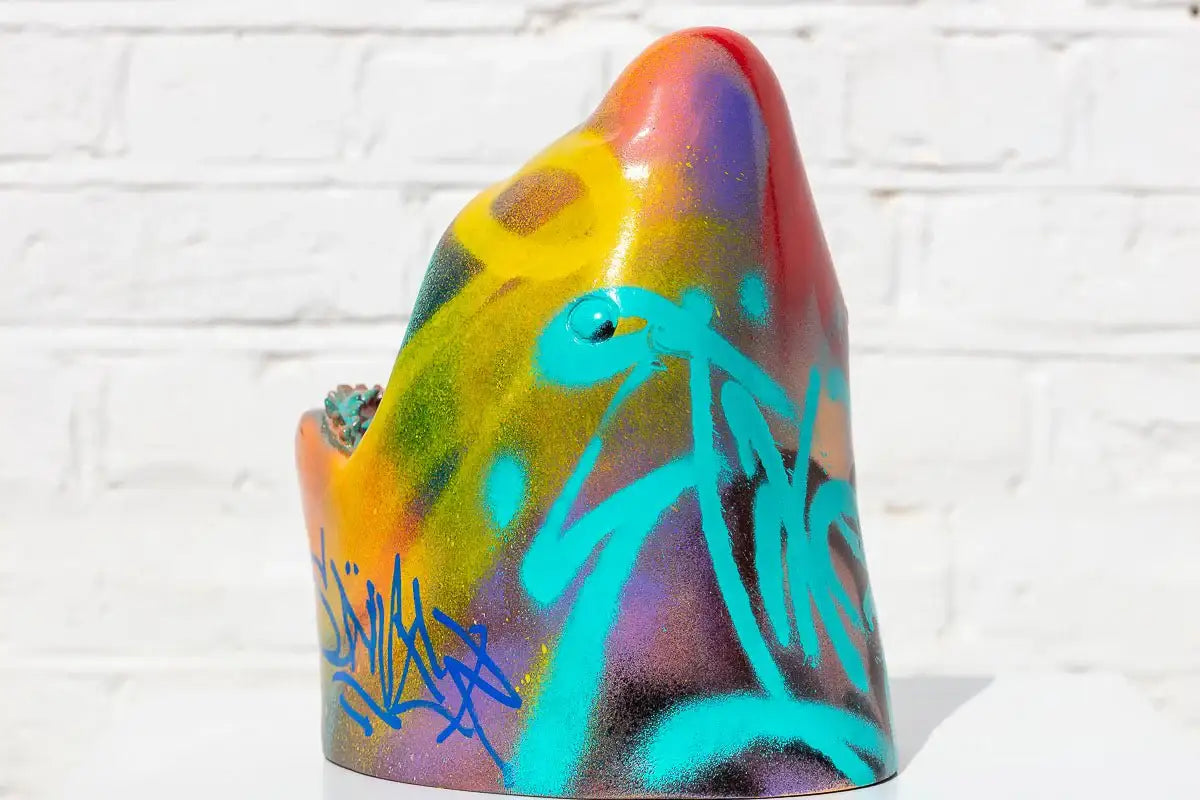 Small Shark Head I - Original Sculpture -SOLD by artist Jeremy Olsen - Wyecliffe Galleries