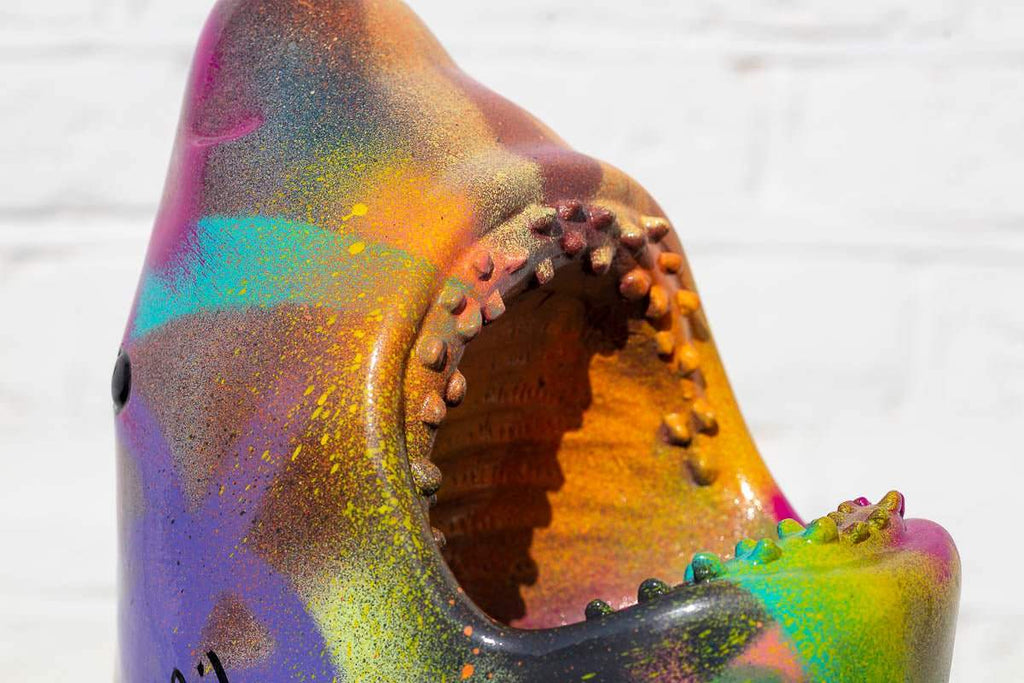 Small Shark Head III - Original Sculpture - SOLD by artist Jeremy Olsen - Wyecliffe Galleries