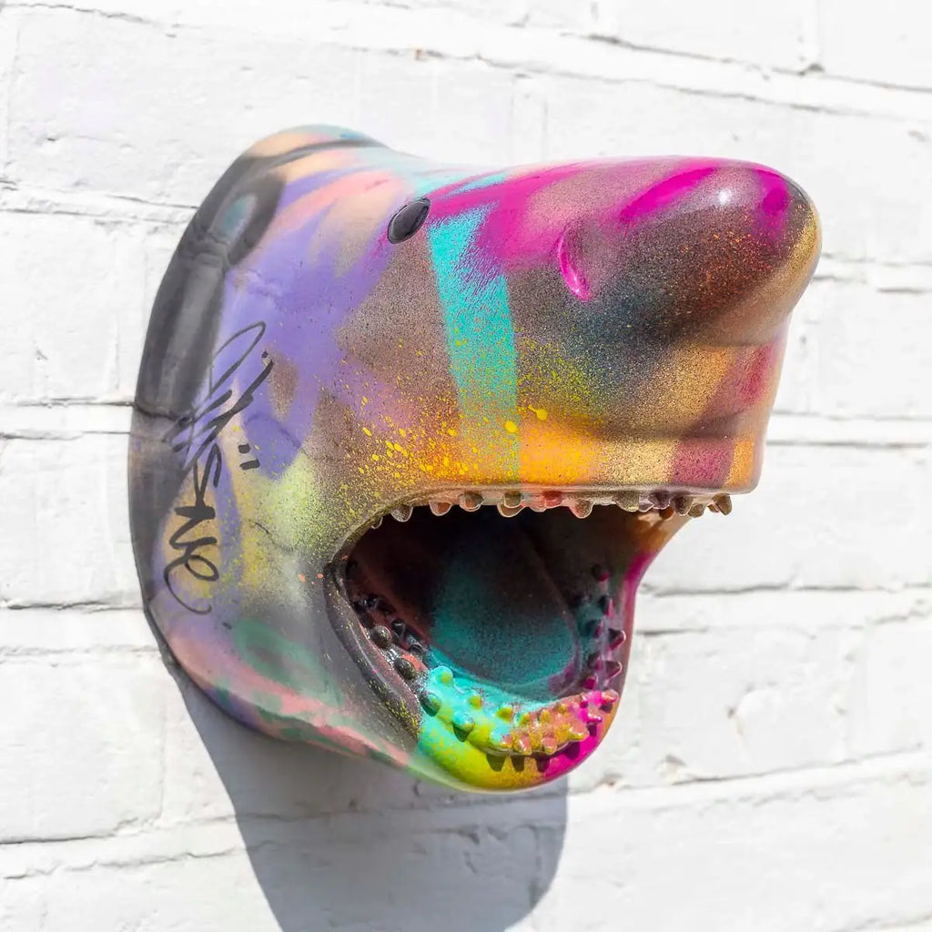 Small Shark Head III - Original Sculpture - SOLD by artist Jeremy Olsen - Wyecliffe Galleries