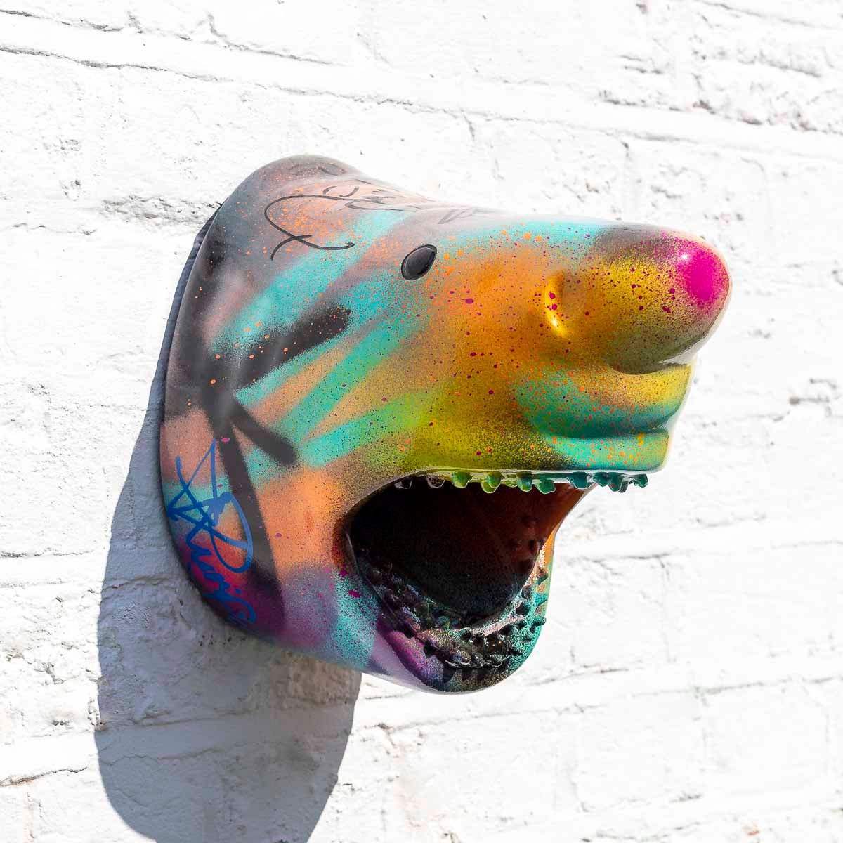 Small Shark Head IIII - Original - SOLD by artist Jeremy Olsen - Wyecliffe Galleries
