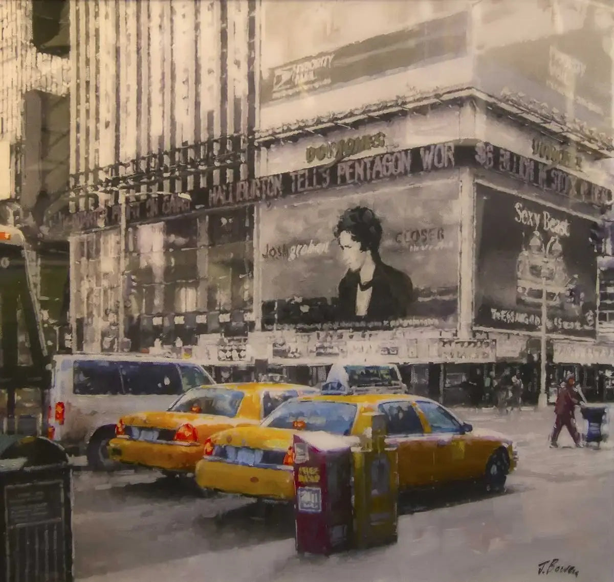Billboards, New York - Original - SOLD by artist Joe Bowen - Wyecliffe Galleries