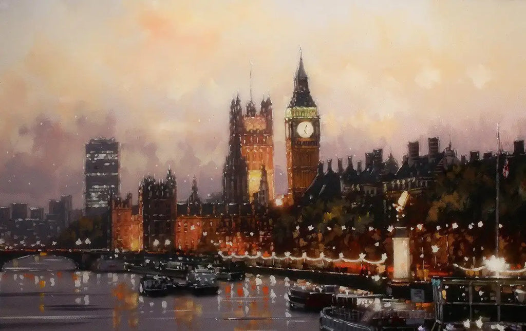 London Lights - SOLD by artist Joe Bowen - Wyecliffe Galleries