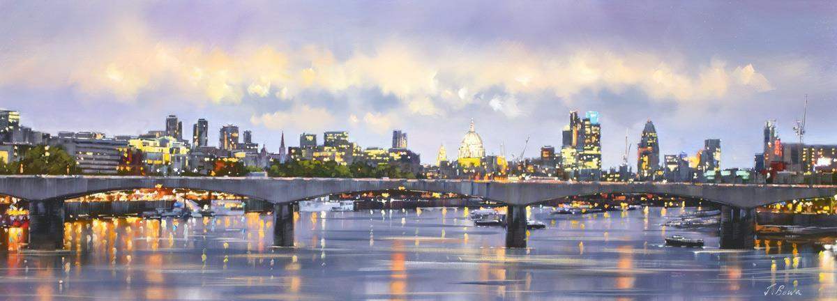 London Skyline - Original SOLD by artist Joe Bowen - Wyecliffe Galleries