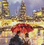 Moonlit Walk - Original - SOLD by artist Joe Bowen - Wyecliffe Galleries