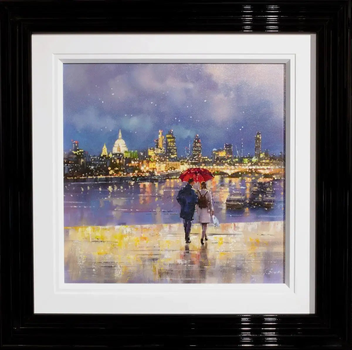 Moonlit Walk - Original - SOLD by artist Joe Bowen - Wyecliffe Galleries