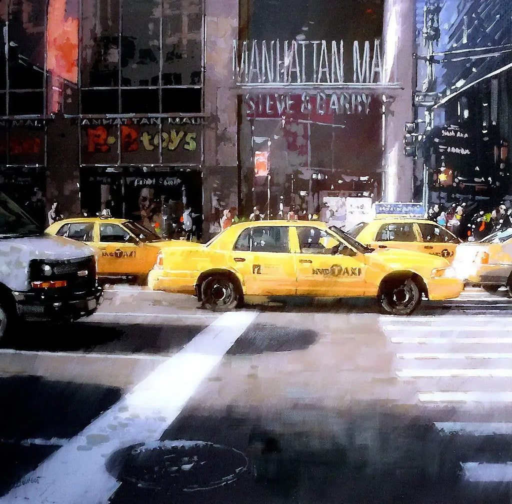 Rush Hour, NYC - Original - SOLD by artist Joe Bowen - Wyecliffe Galleries