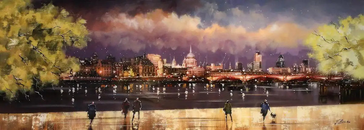 St Paul's At Dusk - SOLD by artist Joe Bowen - Wyecliffe Galleries