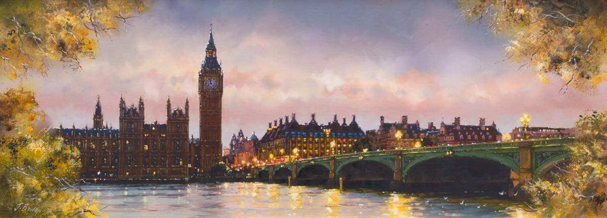 Twilight on the Thames - Original - SOLD by artist Joe Bowen - Wyecliffe Galleries