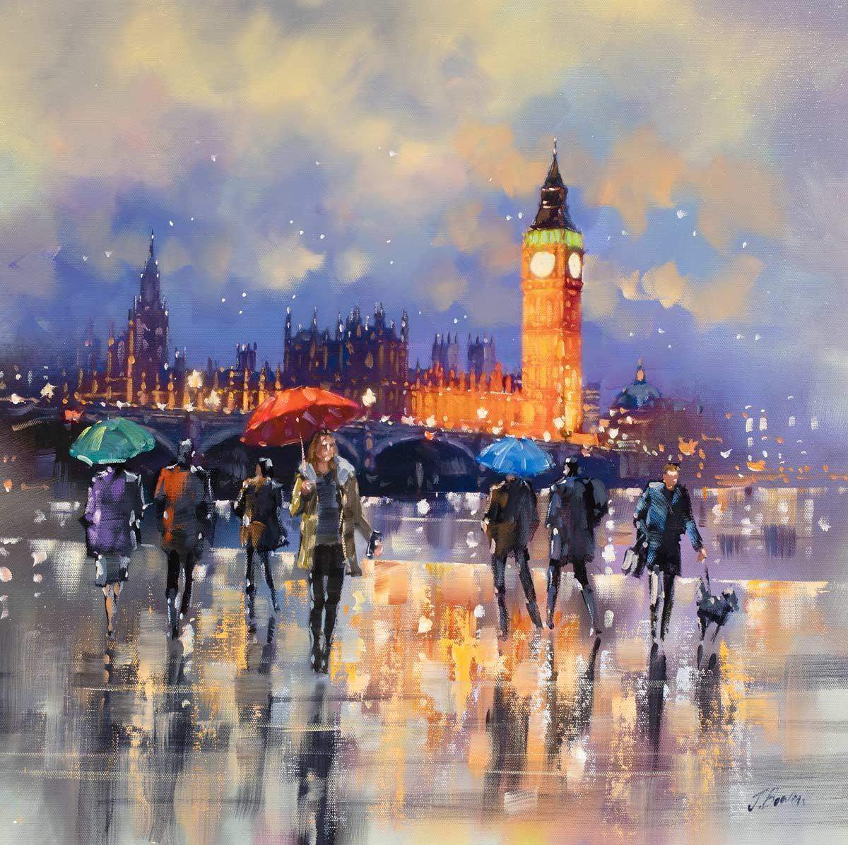Winters Walk - Original - SOLD by artist Joe Bowen - Wyecliffe Galleries