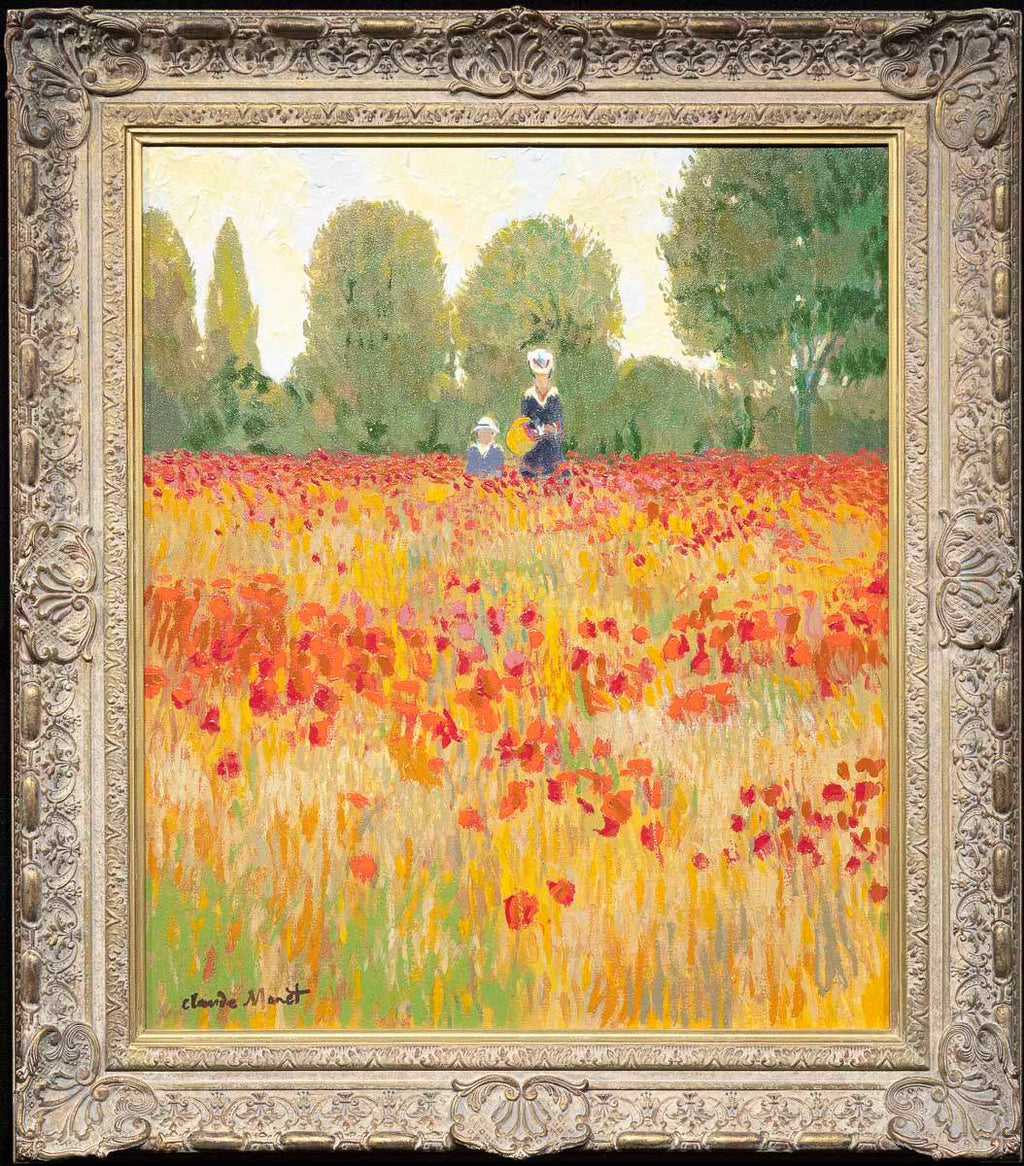 Camille and Jean Monet in a Poppyfield, 1873 - Edition - RARE - SOLD by artist John Myatt - Wyecliffe Galleries