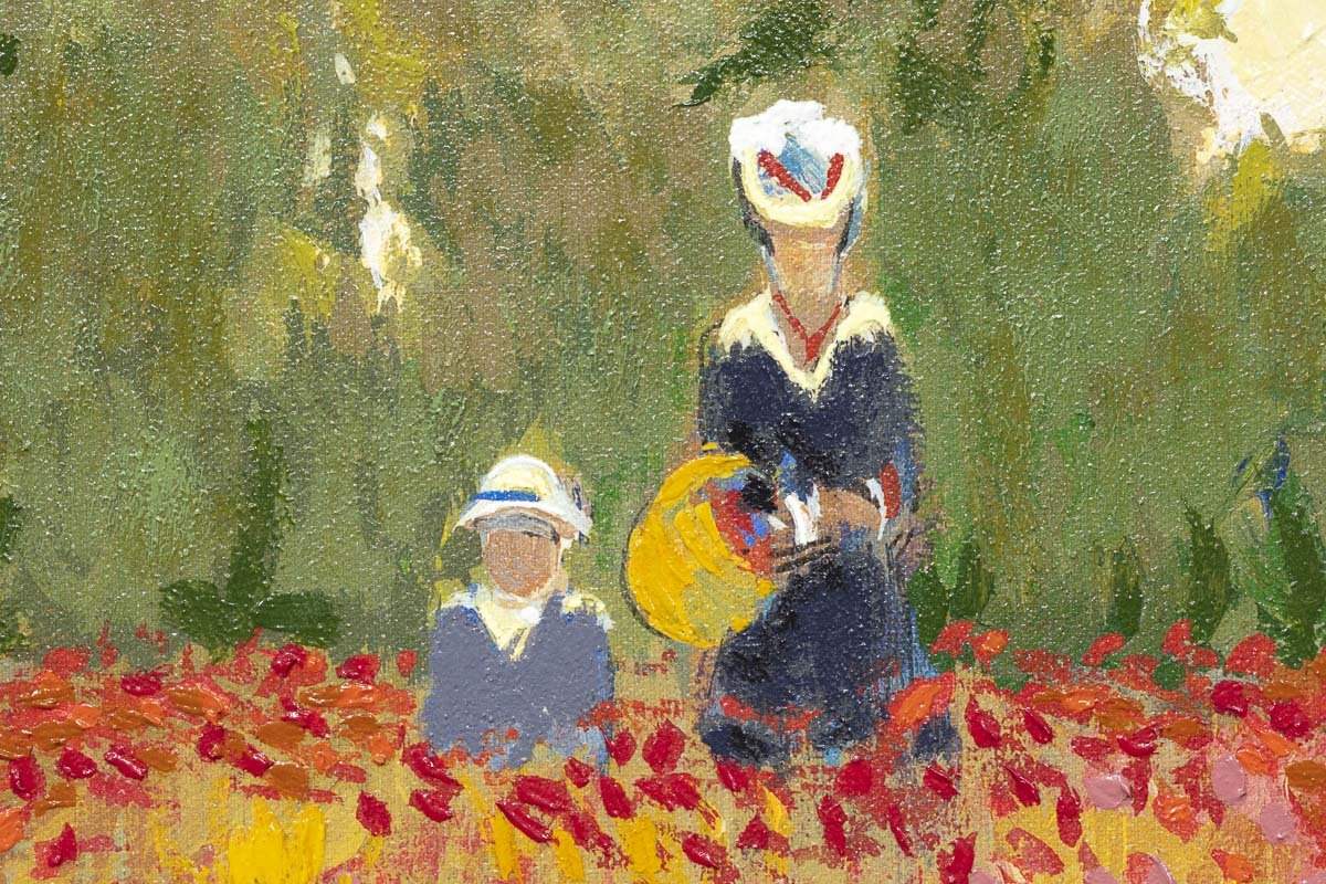 Camille and Jean Monet in a Poppyfield, 1873 - Edition - RARE - SOLD by artist John Myatt - Wyecliffe Galleries
