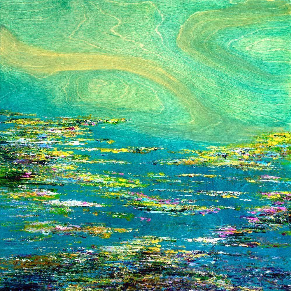Aqua Seaside - Original - SOLD by artist Kate Taylor - Wyecliffe Galleries