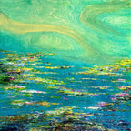 Aqua Seaside - Original - SOLD by artist Kate Taylor - Wyecliffe Galleries