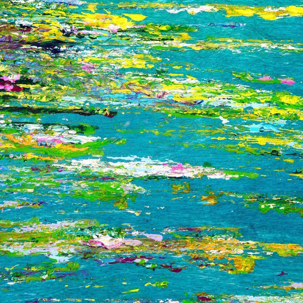 Aqua Seaside - Original - SOLD by artist Kate Taylor - Wyecliffe Galleries