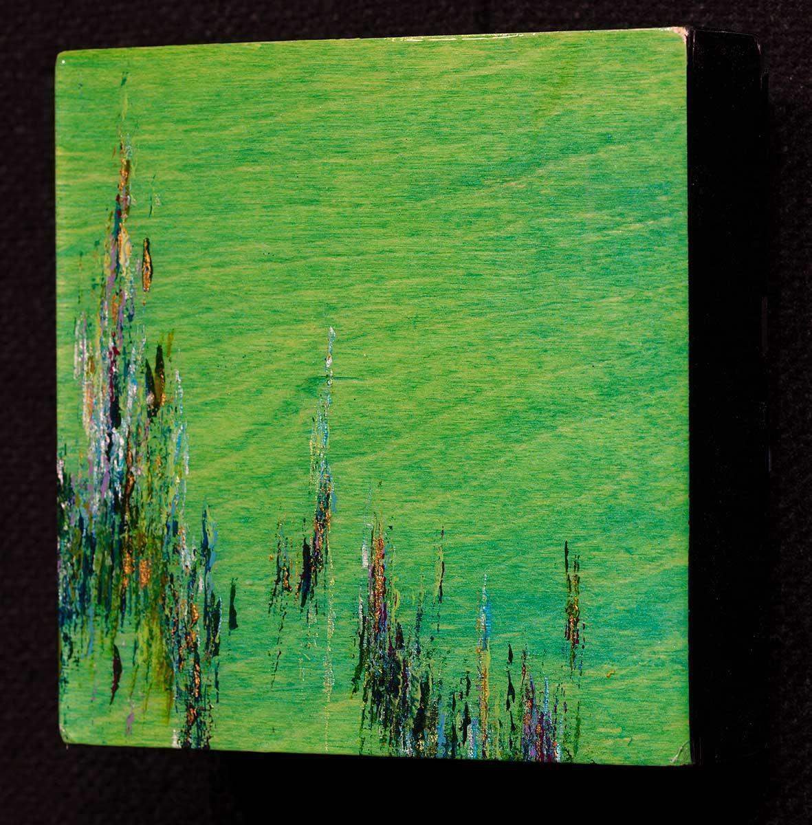 Green Square Mini - Original - SOLD by artist Kate Taylor - Wyecliffe Galleries