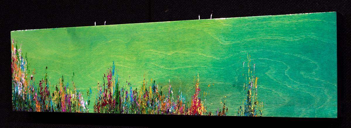 Iris on Green - Original - SOLD by artist Kate Taylor - Wyecliffe Galleries