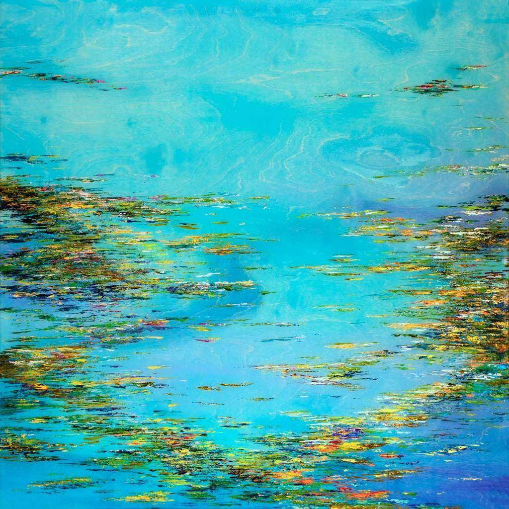 Lotus Flowers In Bloom - Original by artist Kate Taylor - Wyecliffe Galleries