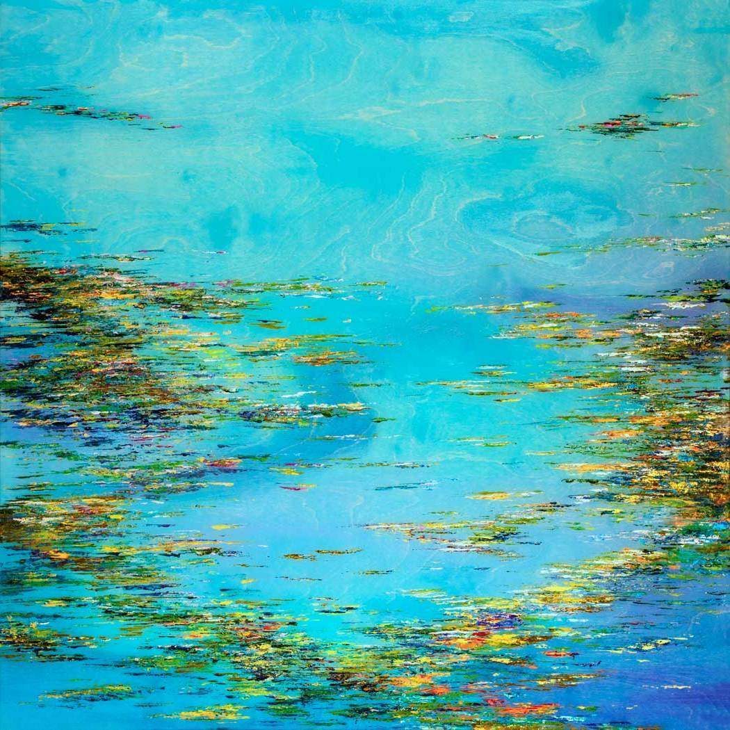 Lotus Flowers In Bloom - Original by artist Kate Taylor - Wyecliffe Galleries