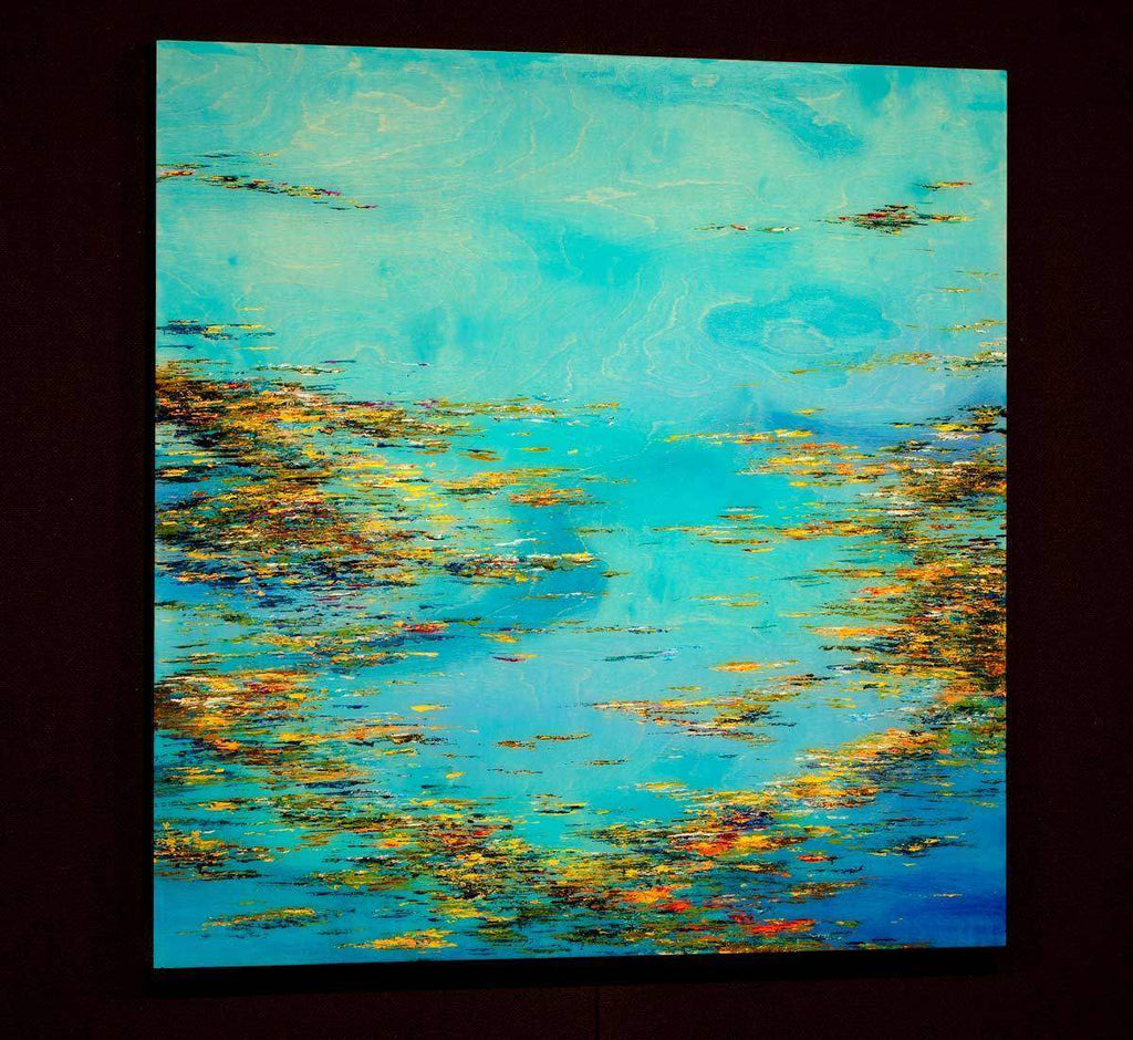 Lotus Flowers In Bloom - Original by artist Kate Taylor - Wyecliffe Galleries