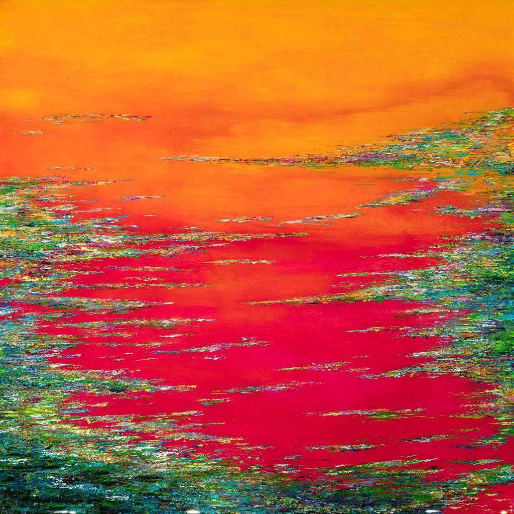 Sunset In Pinks - Original - SOLD by artist Kate Taylor - Wyecliffe Galleries