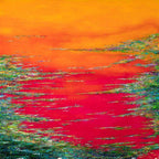 Sunset In Pinks - Original - SOLD by artist Kate Taylor - Wyecliffe Galleries