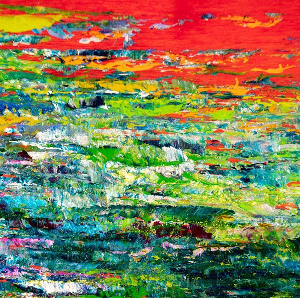 The Sun Sets Under The Water - Original by artist Kate Taylor - Wyecliffe Galleries