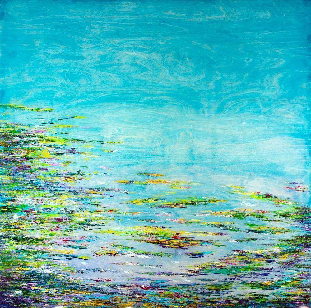 The Turquoise Pond - Original by artist Kate Taylor - Wyecliffe Galleries