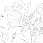 Alice in the Rose Garden - Sketch - SOLD by artist Kerry Darlington - Wyecliffe Galleries