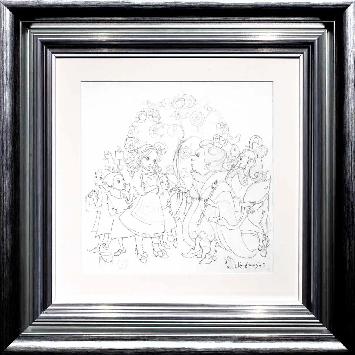 Alice in the Rose Garden - Sketch - SOLD by artist Kerry Darlington - Wyecliffe Galleries