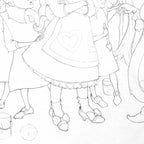 Alice in the Rose Garden - Sketch - SOLD by artist Kerry Darlington - Wyecliffe Galleries