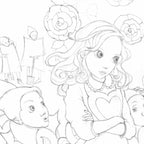 Alice in the Rose Garden - Sketch - SOLD by artist Kerry Darlington - Wyecliffe Galleries