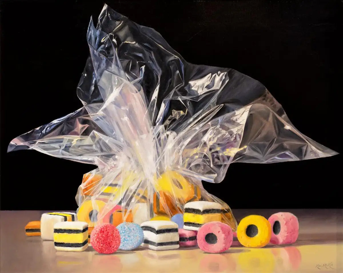 Liquorice Allsorts - Original - SOLD by artist Ken McKie - Wyecliffe Galleries