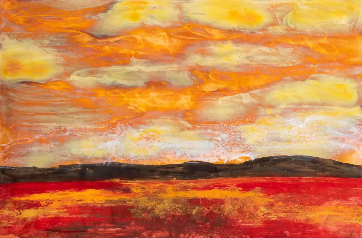 Copper Landscape I - Original - SOLD by artist Ken Rausch - Wyecliffe Galleries