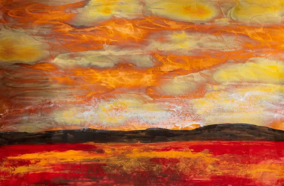 Copper Landscape I - Original - SOLD by artist Ken Rausch - Wyecliffe Galleries