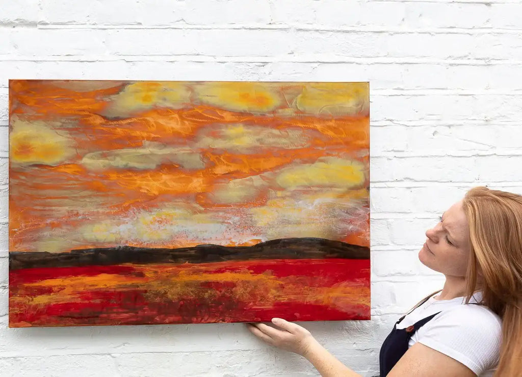 Copper Landscape I - Original - SOLD by artist Ken Rausch - Wyecliffe Galleries