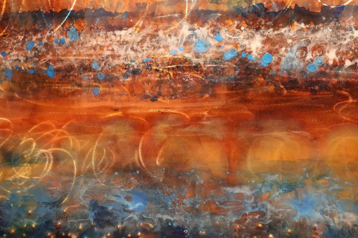 Cyan Spray - SOLD by artist Ken Rausch - Wyecliffe Galleries