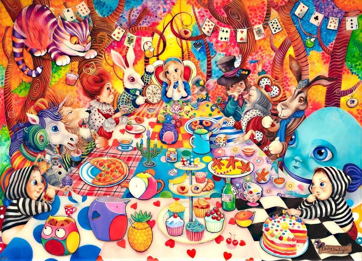 A Mad Tea-Party - Edition - SOLD by artist Kerry Darlington - Wyecliffe Galleries