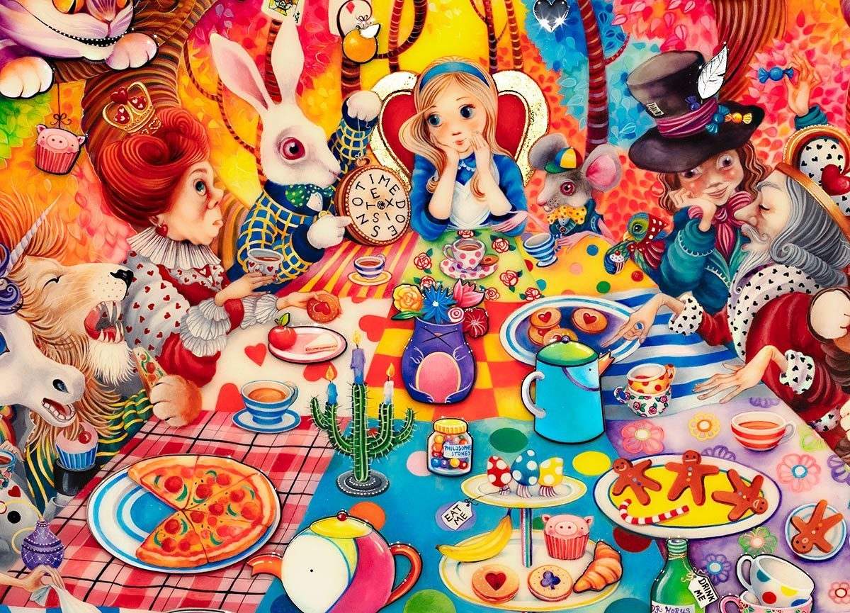 A Mad Tea-Party - Edition - SOLD by artist Kerry Darlington - Wyecliffe Galleries