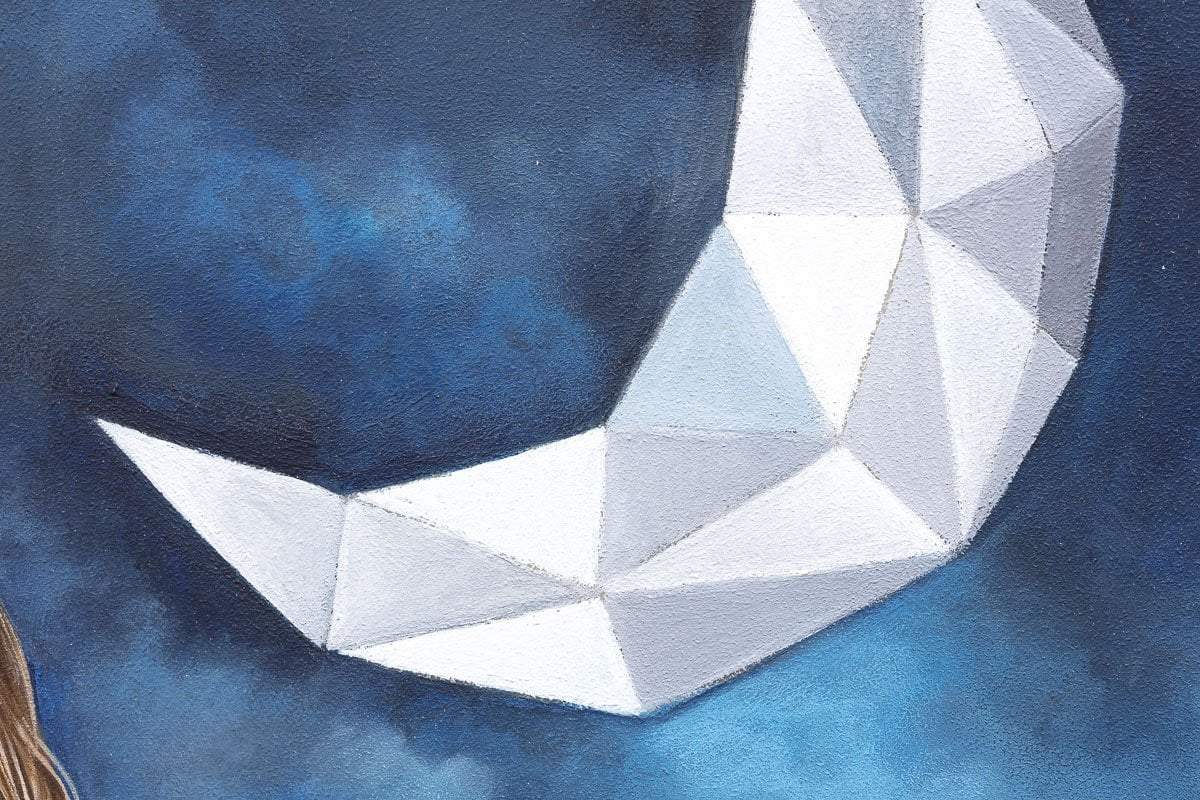 A Paper Moon - Original - SOLD by artist Kerry Darlington - Wyecliffe Galleries