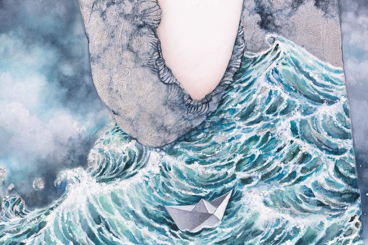 A Paper Moon - Original - SOLD by artist Kerry Darlington - Wyecliffe Galleries