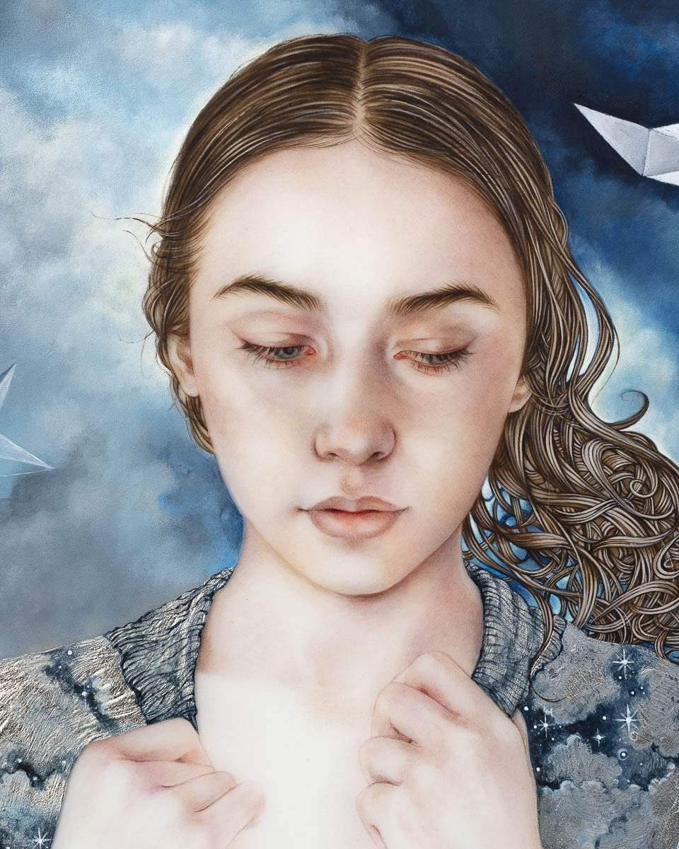 A Paper Moon - Original - SOLD by artist Kerry Darlington - Wyecliffe Galleries