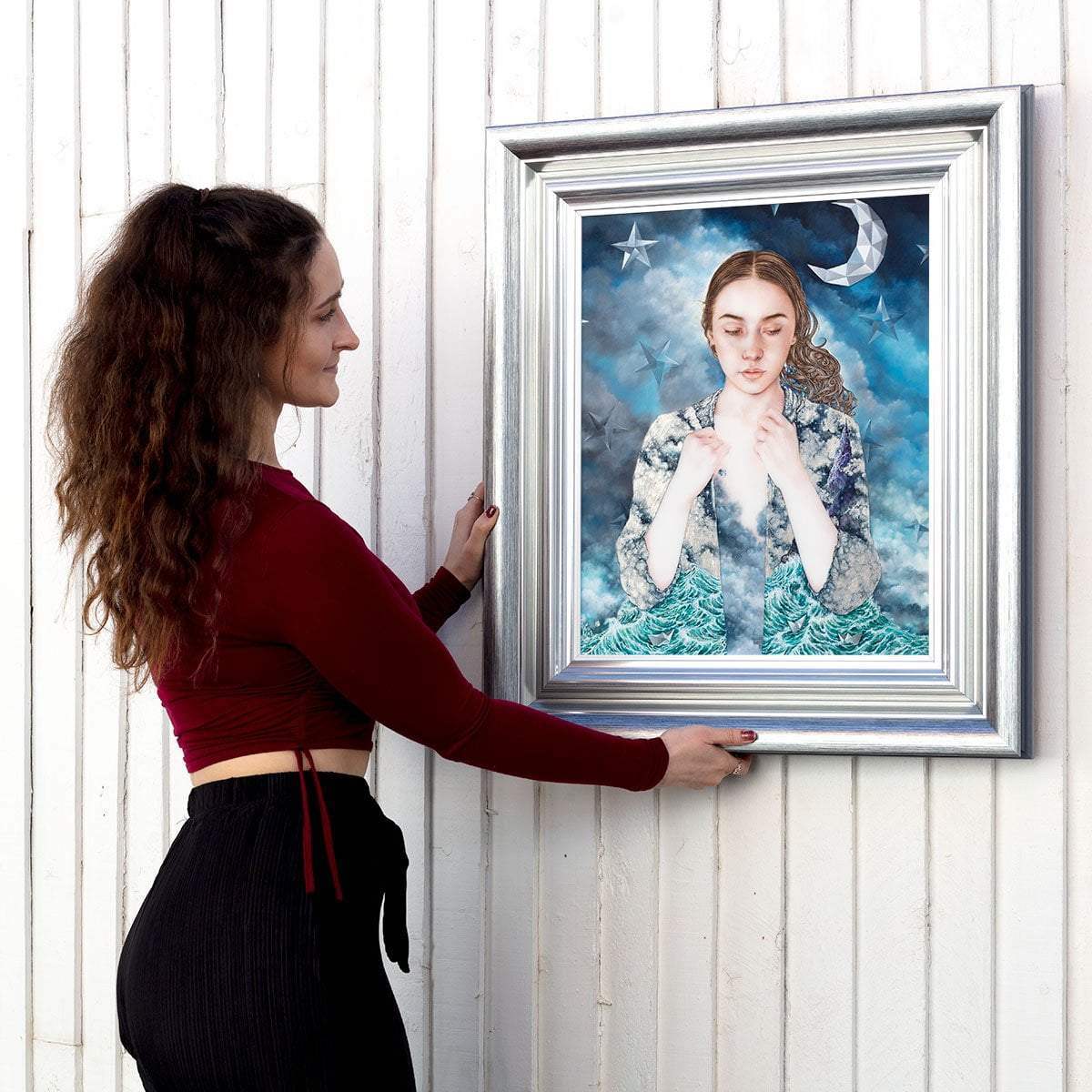 A Paper Moon - Original - SOLD by artist Kerry Darlington - Wyecliffe Galleries