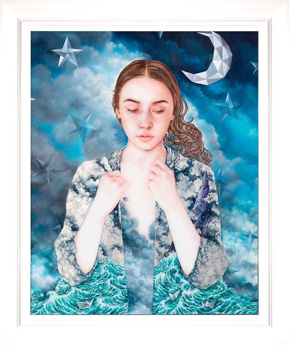 A Paper Moon - Original - SOLD by artist Kerry Darlington - Wyecliffe Galleries