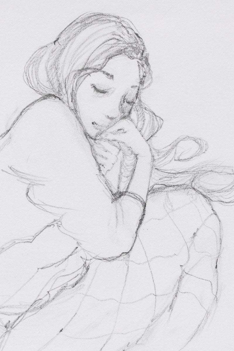 A Silver Lining - Original Sketch - SOLD by artist Kerry Darlington - Wyecliffe Galleries