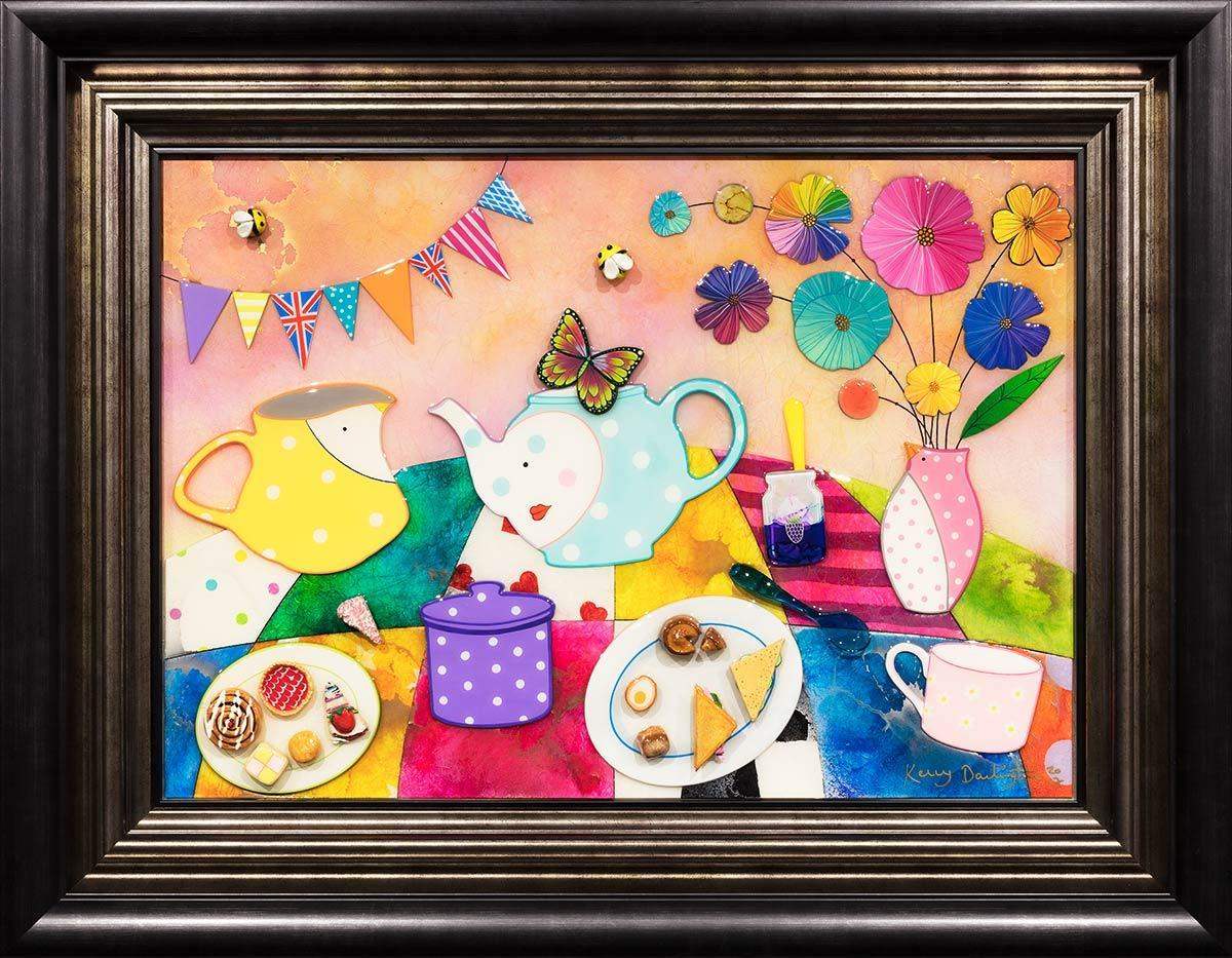 Afternoon Tea at the Jolly Hockysticks Cafe - Original - SOLD by artist Kerry Darlington - Wyecliffe Galleries