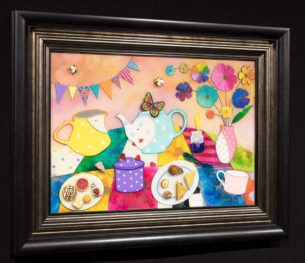 Afternoon Tea at the Jolly Hockysticks Cafe - Original - SOLD by artist Kerry Darlington - Wyecliffe Galleries
