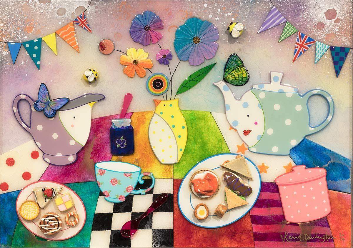 Afternoon Tea In Giggleswick - Original - SOLD by artist Kerry Darlington - Wyecliffe Galleries