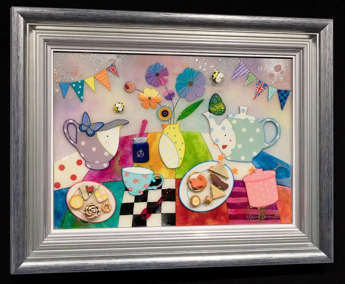 Afternoon Tea In Giggleswick - Original - SOLD by artist Kerry Darlington - Wyecliffe Galleries