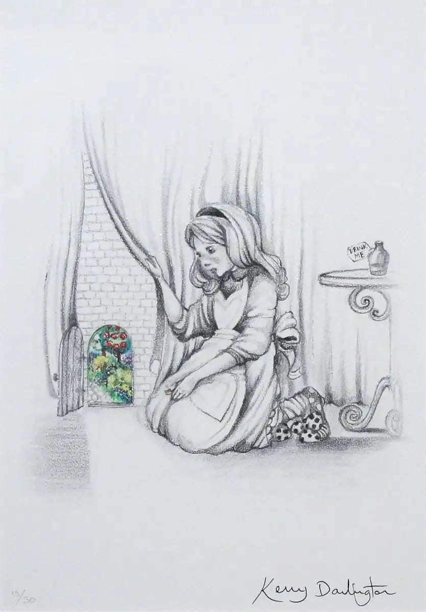 Alice and the Little Door (sketch) - SOLD OUT by artist Kerry Darlington - Wyecliffe Galleries