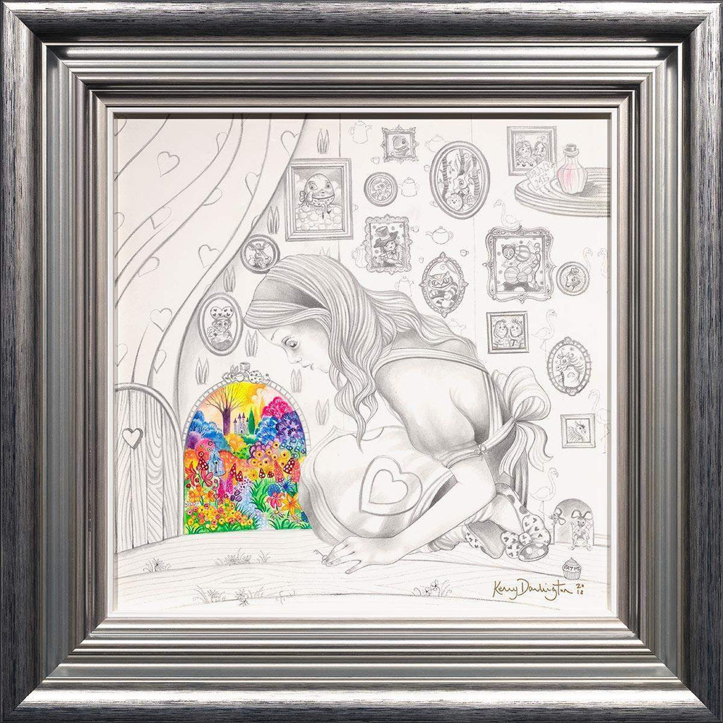 Alice Finds the Little Door - Original Sketch - SOLD by artist Kerry Darlington - Wyecliffe Galleries